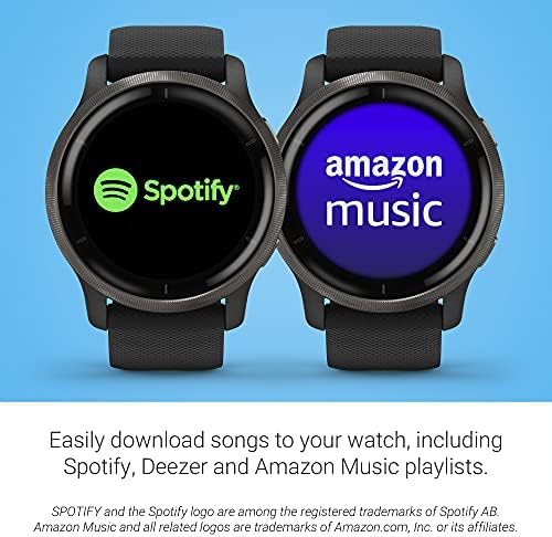 Garmin Venu 2, GPS Smartwatch with Advanced Health Monitoring and Fitness Features, Slate Bezel with Black Case and Silicone Band , 27.9 mm (Renewed)