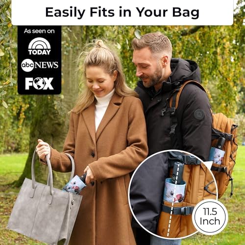 TUMELLA Strongest Windproof Travel Umbrella (Compact, Superior & Beautiful), Small Strong but Light Portable and Automatic Folding Rain Umbrella, Durable Premium Grip, Fits Car & Backpack