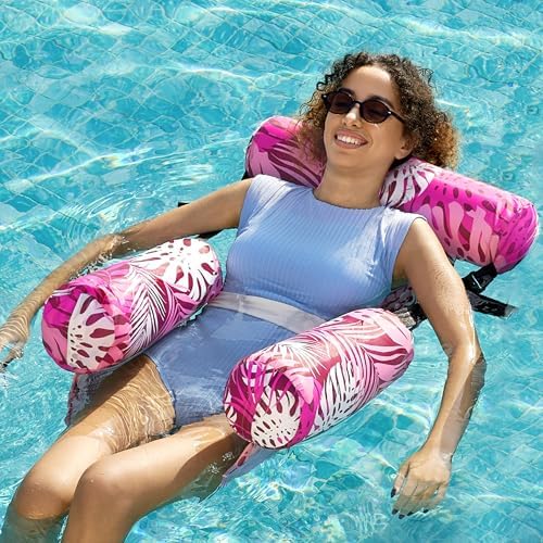 SLOOSH Inflatable Pool Floats Adult,2 Packs Floating Lounge Chairs,Blow up Pool Noodles for Adult Heavy Duty,Floating Chair for Party Summer Water Beach Lake Fun