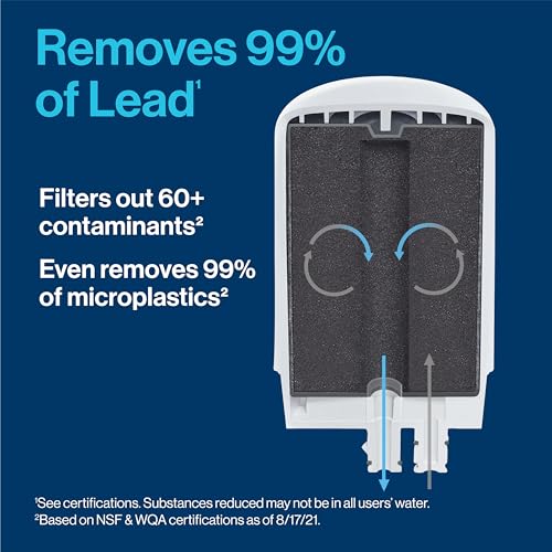 Brita Water Filter for Sink, Complete Faucet Mount Water Filtration System for Tap Water, Reduces 99% of Lead, White