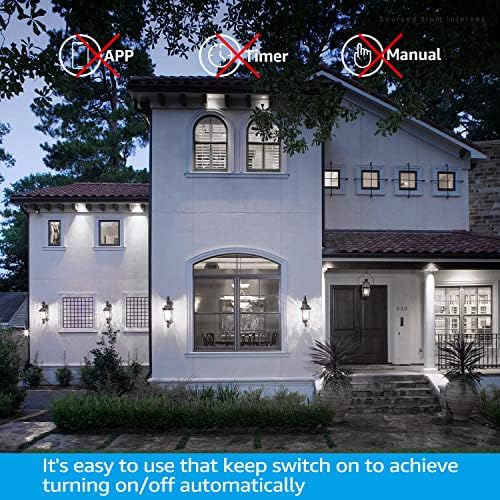 TORCHSTAR Dusk to Dawn Light Bulbs Outdoor, Sensor A19 LED Light Bulb, Auto on/Off Photocell Automatic for Outdoor Lighting, 5000K, Pack of 4