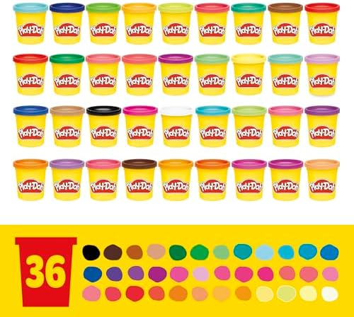 Play-Doh Modeling Compound 36-Pack Case of Colors, Non-Toxic, 3 Oz Cans of Assort. Colors, Back to School Classroom Supplies, Preschool Toys, Ages 2+ (Amazon Exclusive)