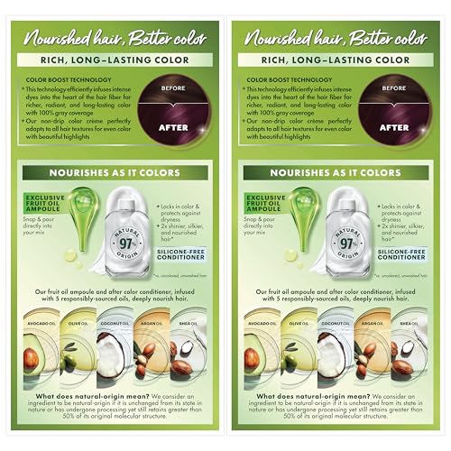 Garnier Hair Color Nutrisse Nourishing Creme, 362 Darkest Berry Burgundy (Raspberry Jam) Red Permanent Hair Dye, 2 Count (Packaging May Vary)