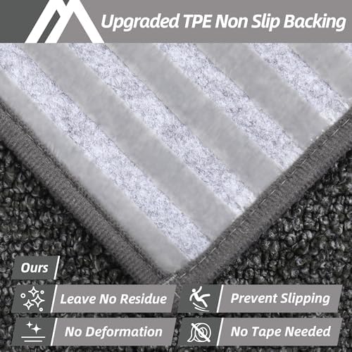 COSY HOMEER Edging Stair Treads Non-Slip Carpet Mat 28inX9in Indoor Stair Runners for Wooden Steps, Edging Stair Rugs for Kids and Dogs, 100% Polyester TPE Backing (15pc, Black)