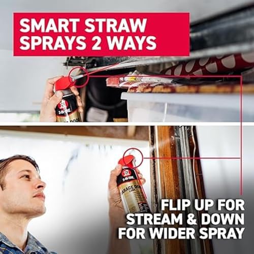 3-IN-ONE Professional Garage Door Lubricant with Smart Straw Sprays 2 Ways, 11 OZ Twin Pack, 100584, Clear