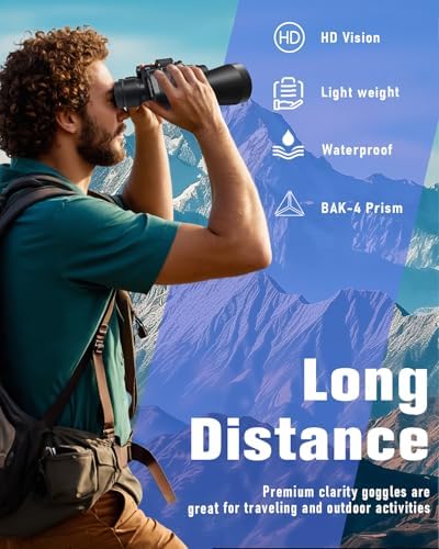 20x50 High Powered Binoculars for Adults, Clear Durable Binoculars for Bird Watching Sightseeing Wildlife Watching Travel Hunting Football Games Stargazing with Carrying Case & Strap