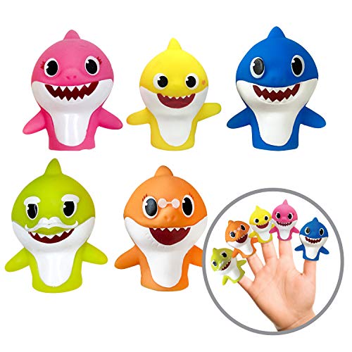 Baby Shark & PAW Patrol 5pc Bath Finger Puppet Sets - Party Favors, Bath Toys, Beach Toys