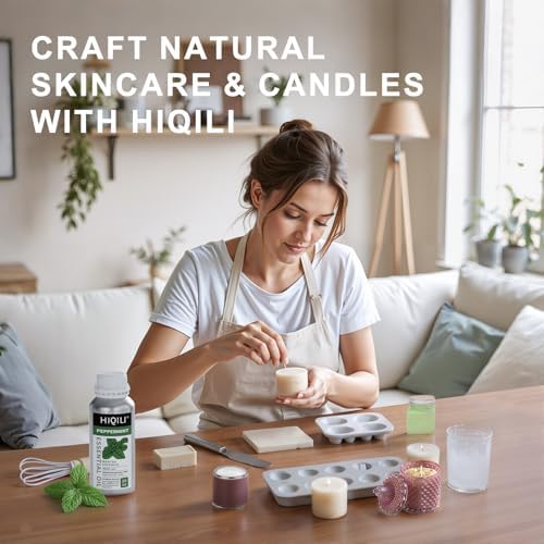 HIQILI Peppermint Essential Oil 16 oz 100% Pure Natural Aromatic Oil for Freshening Air, Hair Care, DIY Soap, SPA & Home Use