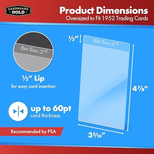 CARD SAVER 1-200 Count - Semi Rigid Card Holder, Trading Card Protectors - PSA-Approved Cardsaver for Baseball, Trading, Sports Cards - Card Sleeves, Binder, & Storage Box Compatible