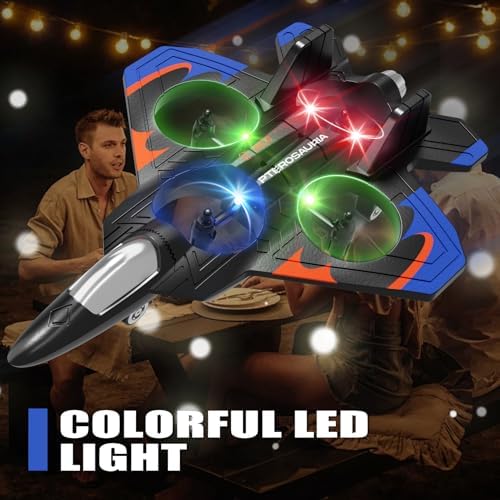 4DRC V32 Foam RC Planes Remote Control Airplanes for Kids Adults 8-16, RC Drone Airplane Helicopter Fighter Jet with Light, 360° Flip, Stunt Roll, Airplane Toy Gifts for Kids Boys Adults Beginners