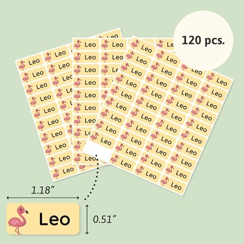 โ Personalized Name Labels for Kids (120) โ Waterproof & Durable Stickers for Clothing, School & Daycare Items - Exotic Animals