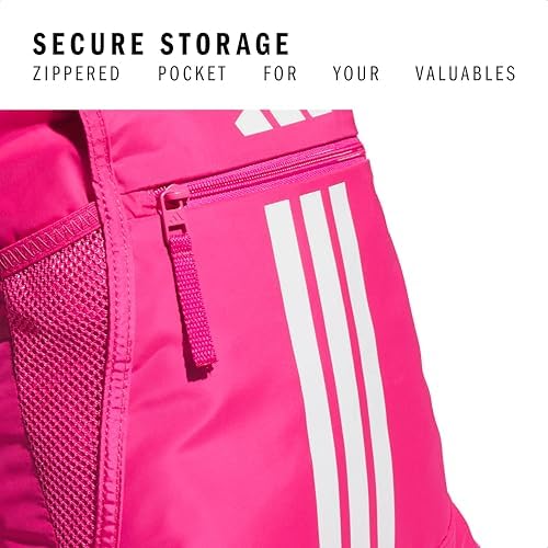 adidas Alliance Sackpack, Drawstring Backpack, Lightweight Small Gym Bag for Women and Men, Team Shock Pink 2/White, One Size
