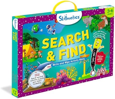 Skillmatics Search and Find Educational Game - Reusable Preschool Learning Activities, Perfect for Toddlers & Kids Who Love Toys, Art & Crafts, Builds Vocabulary, Gifts for Ages 3, 4, 5, 6