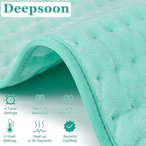 Heating Pad-Electric Heating Pads for Back,Neck,Abdomen,Moist Heated Pad for Shoulder,Knee,Hot Pad for Arms and Legs,Dry&Moist Heat & Auto Shut Off(Light Green, 20''×24'')