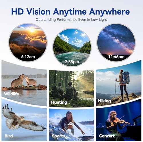 12x42 HD Binoculars for Adults - Upgraded BAK4 Prism and FMC Lens, Phone Adapter + Tripod for Bird Watching, Cruise Ships, Concerts, Hunting, Hiking, Wildlife Observation