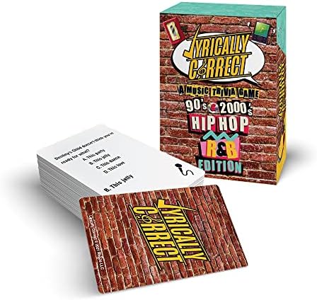Lyrically Correct '90s & 2000s Music Trivia Card Game - Hip Hop and R&B Edition - Finish The Lyrics Challenge, Fun for Adults, Party or Family Night