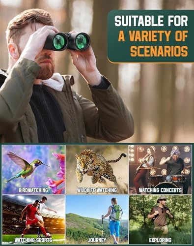 BEBANG Binoculars for Adults 10x42 High Powered Waterproof Binoculars for Bird Watching, Hunting, Travel, Stargazing, Sports, Wildlife, Bright and Clear Range of View