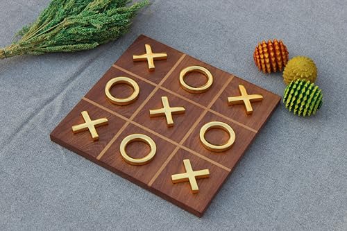 T one wooden Tic Tac Toe Game for farmhouse decor | coffee table decor | Table Top modern home decor for Living Room | board games for adults (Design-3)