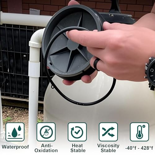 KEZE Pool Lube for O Ring Food Grade Waterproof Silicone Faucet Grease for Pool Filter Plumbing Plastic Parts Gasket Valve Rubber Seals Paste with Brush Top Can 8 OZ