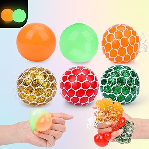 20Pack Stress Balls, Squishy Balls, Squeeze Balls for Adults, Stress Relief Balls, Prize Box Stuffers, Party Favors