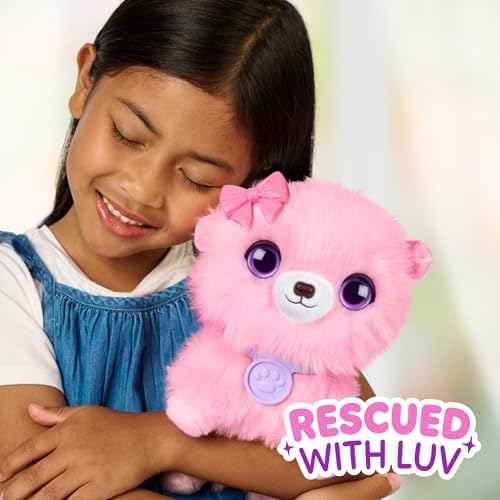 SCRUFFALUVS Pet Scruffs Pink - Mystery Plush Toy, 7.5" Tall - Wash to Reveal 1 of 3 Rescue Pets: Puppy, Bunny, or Kitty - Includes 8.7" Deluxe Pet Carrier - Styles May Vary