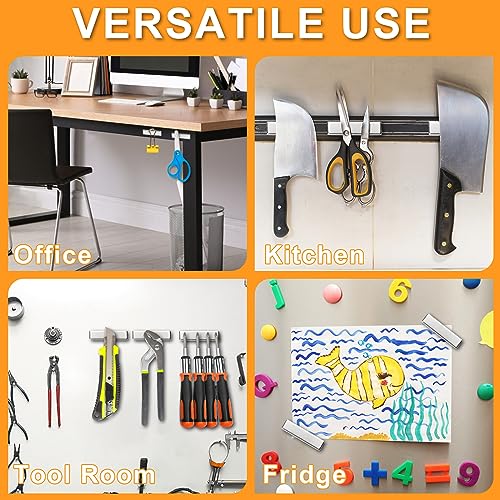 MIKEDE 30 Pcs Strong Neodymium Bar Magnets with Epoxy Coating,Waterproof Magnets with Adhesive Backing for Tool Room, Kitchen, Crafts, Whiteboard, Cabinet Doors - 1.57 x 0.39 x 0.20 in