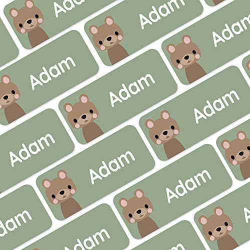 โ Personalized Name Labels for Kids (120) โ Waterproof & Durable Stickers for Clothing, School & Daycare Items - Forest Animals