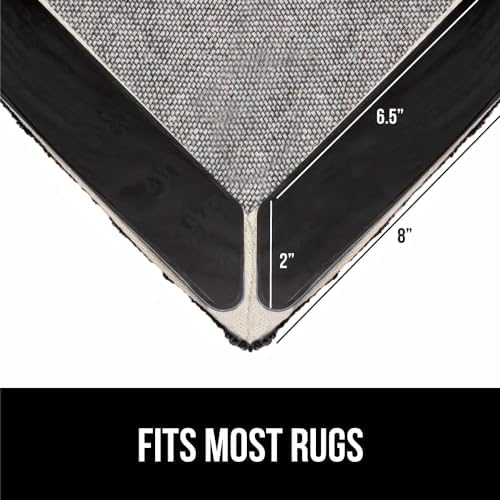 GORILLA GRIP 12 Pack Rug Gripper Pads, Keep Area Rugs Corners from Curling and Bunching, Reusable Dual-Sided Flexible Sticky Pad, Grips Floor Underlayment, Hold Carpet in Place on Hardwood Floors