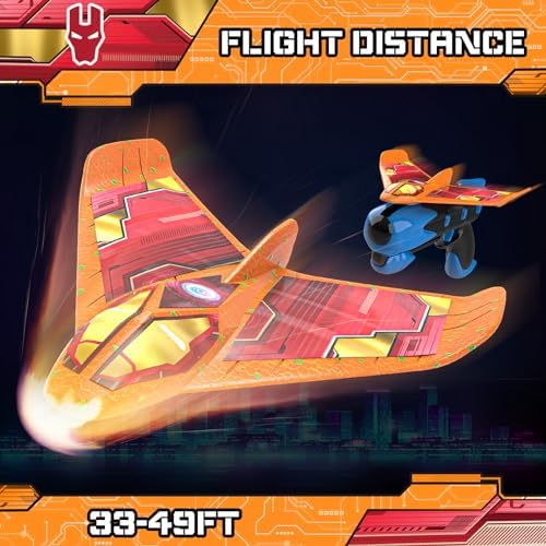 Fuwidvia 6 Pack Airplane Launcher Toys, LED Foam Airplane Toys for Kids, Outdoor Plane Flying Toys for Boys Girls Toys Age 3 4 5 6 7 8 9 10 11 12 Year Old boy Birthday Gift Ideas
