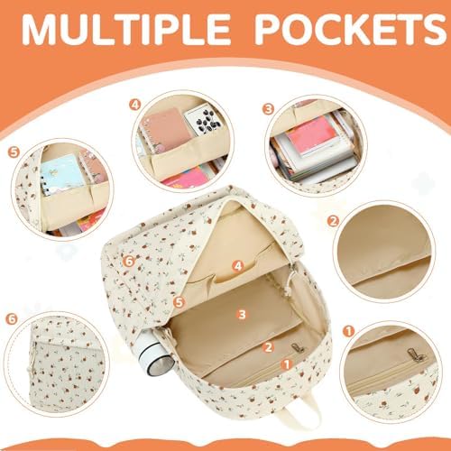 School Backpack for Teen Girls Bookbags Elementary High School Corduroy Laptop Bags Women Travel Daypacks