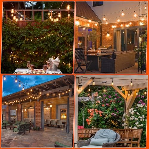 36 Pack S14 LED Bulbs for Outdoor String Lights, Shatterproof Replacement Edison Bulbs for Patio String Lights Outdoor Waterproof, Warm White 2200K, Dimmable, E26 Standard Base