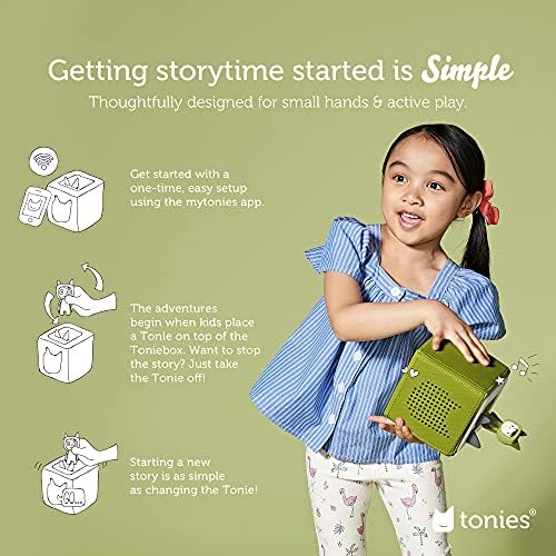Toniebox Audio Player Starter Set with Playtime Puppy - Listen, Learn, and Play with One Huggable Little Box - Green, 3 Years and up