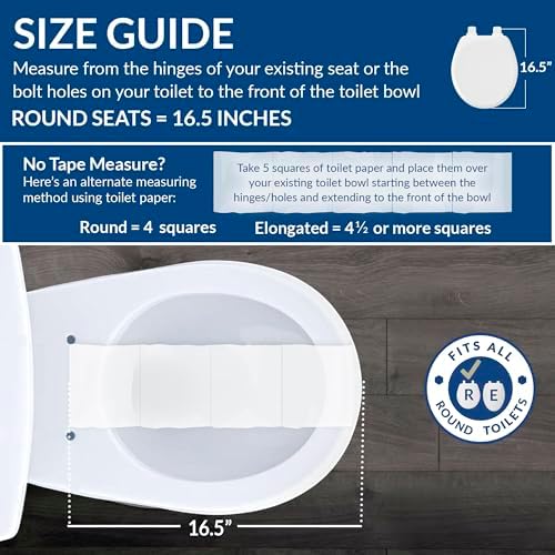 Bemis 400TTA Economy Durable Wood Toilet Seat, Made in USA, Round, White