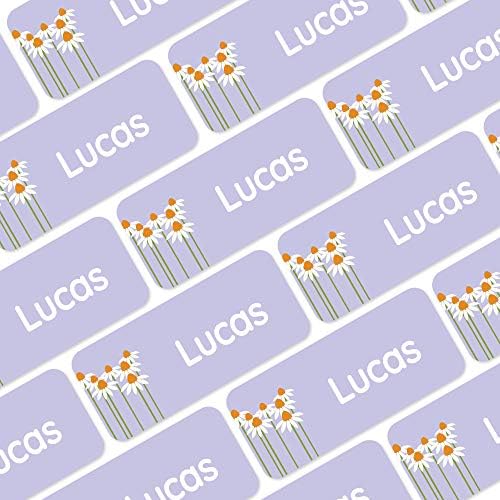 โ Personalized Name Labels for Kids (120) โ Waterproof & Durable Stickers for Clothing, School & Daycare Items - Flowers