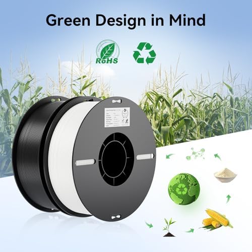 Creality 3D Printer Filament 1.75mm 4KG, PLA Filament Bulk +/- 0.02mm, 4 Pack 1kg Spool(2.2lbs) 3D Printing Filament Fits for Most FDM 3D Printers, 4 White