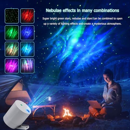 Galaxy Projector Star Projector, Northern Lights Projector with Remote Control, Adjustable Color, Brightness and Movement Speed, Night Light Projector for Adults, Bedroom, Living Room