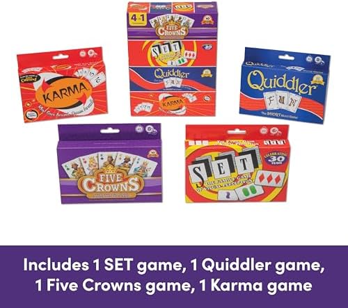 PlayMonster Five Crowns 4 Pack Bundle Card Games for Kids