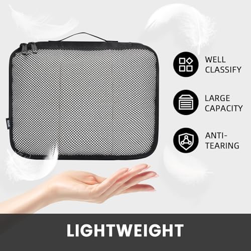 BAGAIL 6 Set Packing Cubes Luggage Packing Organizers for Travel Accessories (Black)