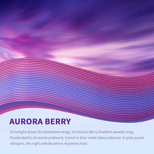 OVERTURE Rainbow PLA Filament 1.75mm, Neatly Wound 3D Printer Filament 1kg Spool (2.2lbs), Dimensional Accuracy +/- 0.02 mm, Fit Most FDM 3D Printers (Aurora Berry)