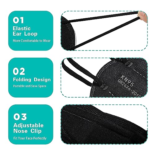 LEMENT KN95 Face Masks 100 Pack,5-Ply Breathable Cup Dust Disposable Masks For Adult,Teenager