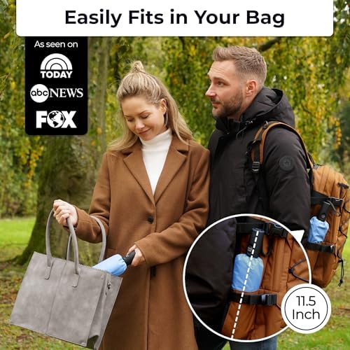 TUMELLA Strongest Windproof Travel Umbrella (Compact, Superior & Beautiful), Small Strong but Light Portable and Automatic Folding Rain Umbrella, Durable Premium Grip, Fits Car & Backpack