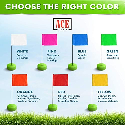 Green Marking Flags 100 Pack - 4x5x15 Inch Green Flags for Yard - Markers For Lawn, Irrigation, Landscaping, Survey & Sprinkler Head Marking