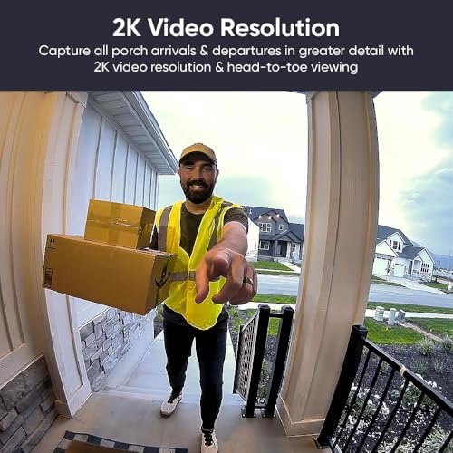 WYZE Doorbell Camera v2, 2K Security Video Doorbell with Color Night Vision, 2-Way Audio, 24/7 Video Recording*, Package Monitor, Works with Alexa & Google Assistant, Wired. Free Expert Setup