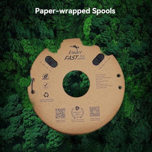 CREALITY Ender Fast PLA Filament 1.75mm, High Speed Black PLA 3D Printer Filament, 1kg (2.2lb) Neatly Wound Cardboard Spool, Dimensional Accuracy +/- 0.03mm, Fit for Most Rapid FDM 3D Printers(White)