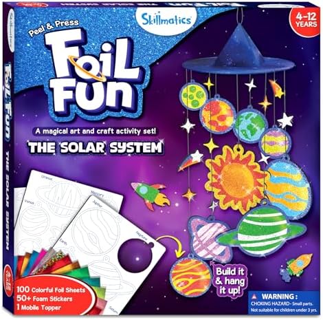 Skillmatics Foil Fun Solar System - Space Art & Craft Kit for Kids, Mess-Free Fun, Creative Activity, DIY Decor, Gifts for Boys & Girls Ages 4, 5, 6, 7, 8, 9, 10, 11, 12