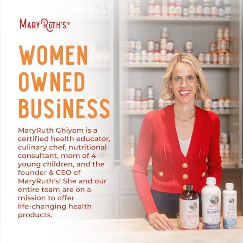 MaryRuth's Liquid Multivitamin + Hair Growth | Biotin 10000mcg | Lustriva Hair Growth Supplement | Clinically Tested in Women for Thicker Hair & Facial Wrinkles | Skin Care | Ages 18+ | 15.22 Fl Oz