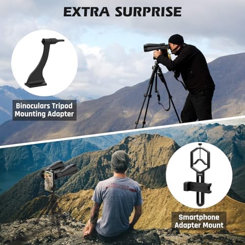 18x70 Binoculars for Adults High Powered, Large Aperture 70mm Astronomy Binoculars for Long Distance Viewing, Waterproof & Fogproof with Smartphone Adapter, Tripod Adapter, Carrying Case