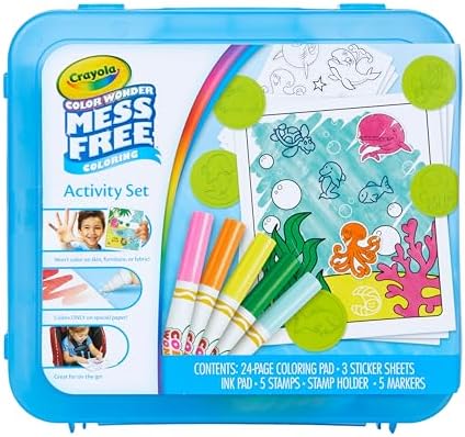 Crayola Color Wonder Mess Free Coloring Activity Set (30+ Pcs), with Markers, Stamps, and Stickers, Gift for Toddlers, 3+