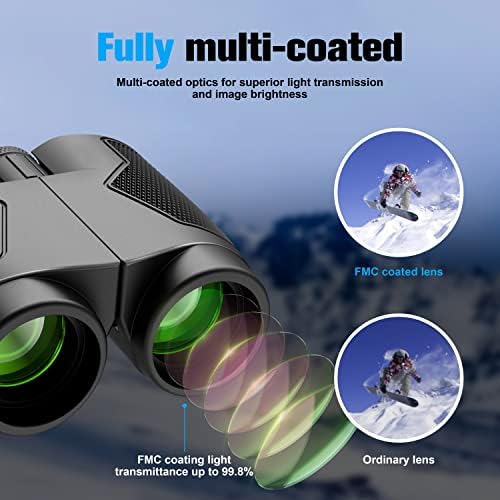 Binoculars 12x50 for Adults and Kids Night Vision Binoculars Compact Binocular Waterproof Binocular Wide Field of View for Bird Watching,Hiking,Hunting,Concert with Carrying Bag