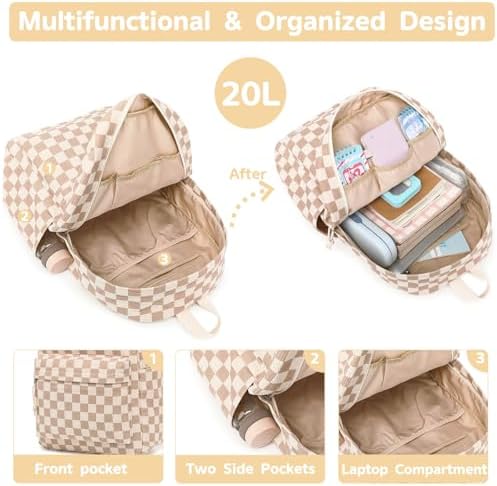 School Backpack for Teen Girls Bookbags Elementary High School Corduroy Laptop Bags Women Travel Daypacks